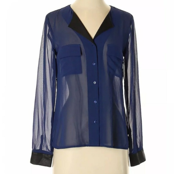 Express Long Sleeve Sheer Top - Picture 2 of 8